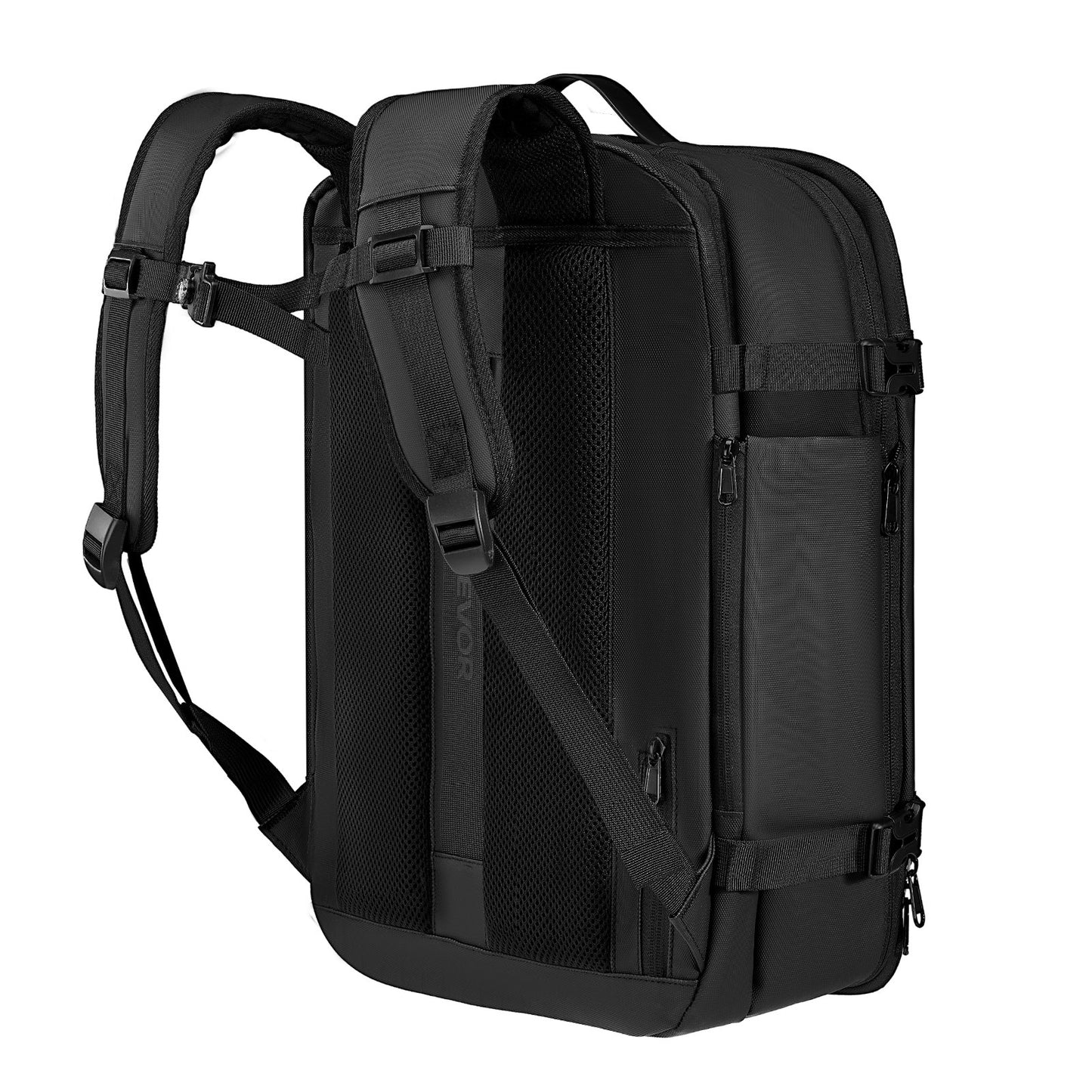 Vakuumreseryggsäck, 65L, Expanderbar vakuumtätad kompressionsreseryggsäck med pump, med TSA-godkänt lås, Airback Vacpack, Vattentålig handbagageväska, för affärsresenärer, Grå