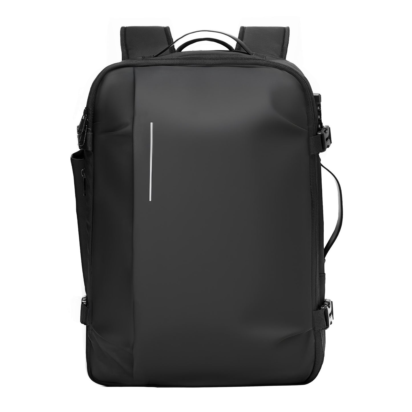 Vakuumreseryggsäck, 65L, Expanderbar vakuumtätad kompressionsreseryggsäck, med TSA-godkänt lås, flera fickor, vattentålig handbagageväska, ingen pump, svart