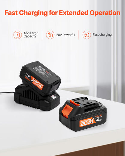 20V Brushless Cordless Hammer Drill, Lithium-Ion 1 Inch Rotary Hammer Driver, SDS-Plus Electric Lightweight Power Tool Kit with Battery and Charger, 4 Functions, 1200 RPM, 5300 BPM