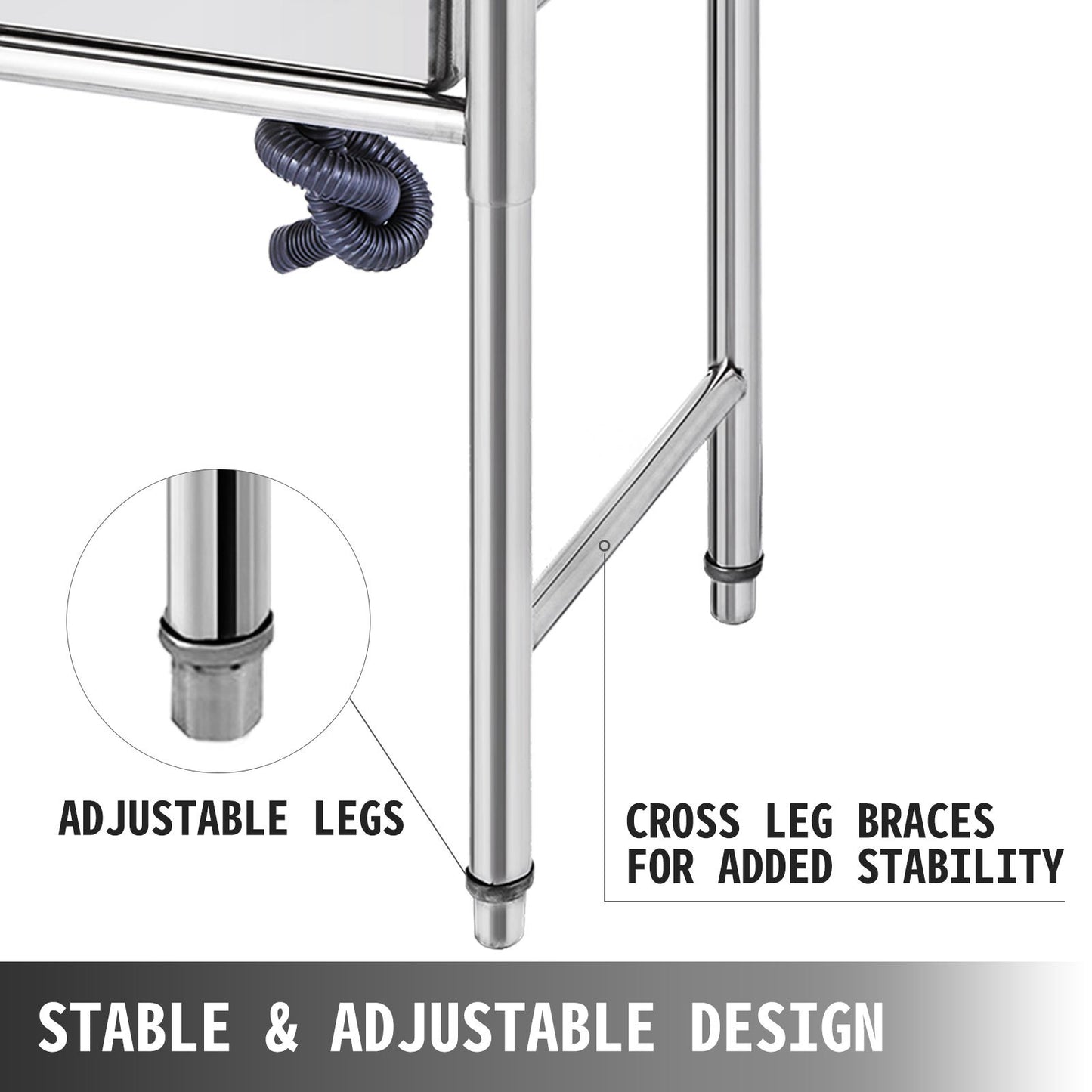 Handgjord diskho Icke-magnetisk Rostfri Köksdiskho Handgjord 1 Fack 16 x 15,5 x 10 Tums Kapacitet Stor Badkarsdiskho med Högerplattform för Lantgårdscafé Butik Sjukhus