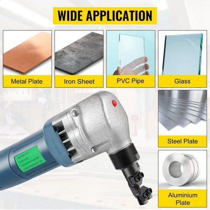 Electric Metal Nibbler 380W Nibbler Metal Cutter 1800RPM High Speed Rotor Metal Nibbler 220V w Replaced Blades Storage Case Sheet Metal Nibbler for Cutting Stainless Steel, Aluminium, Plastic
