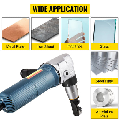 Electric Metal Nibbler 625W Nibbler Metal Cutter 1000RPM High Speed Rotor Metal Nibbler 110V w Replaced Blades Storage Case Sheet Metal Nibbler for Cutting Stainless Steel, Aluminium, Plastic