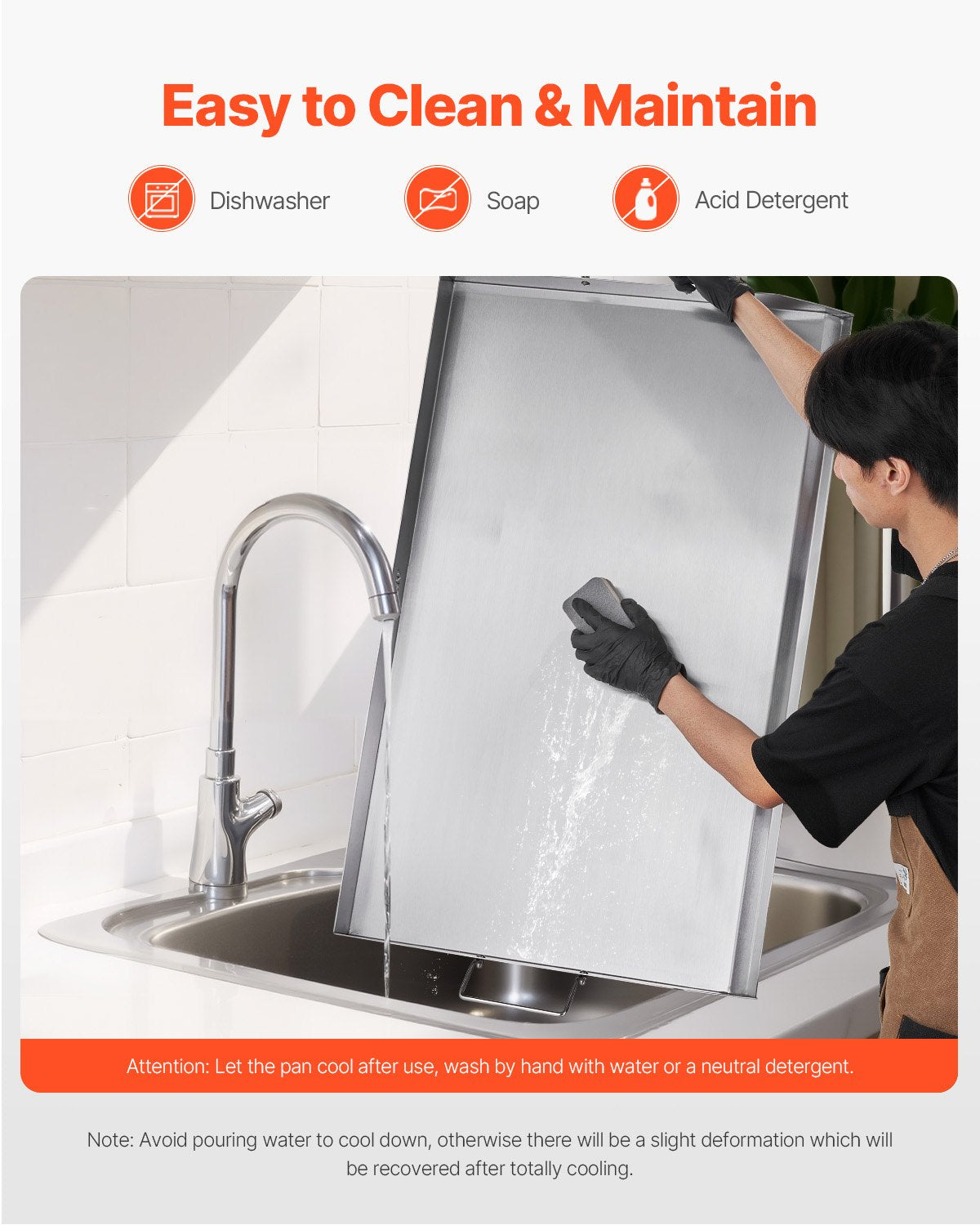 Stekplåt i rostfritt stål, 36x22 tum universal platt rektangulär platta, gasgrillstekplåt för BBQ-grill, teppanyaki, bärbart familjeköksredskap med handtag, för camping, tailgating-fest