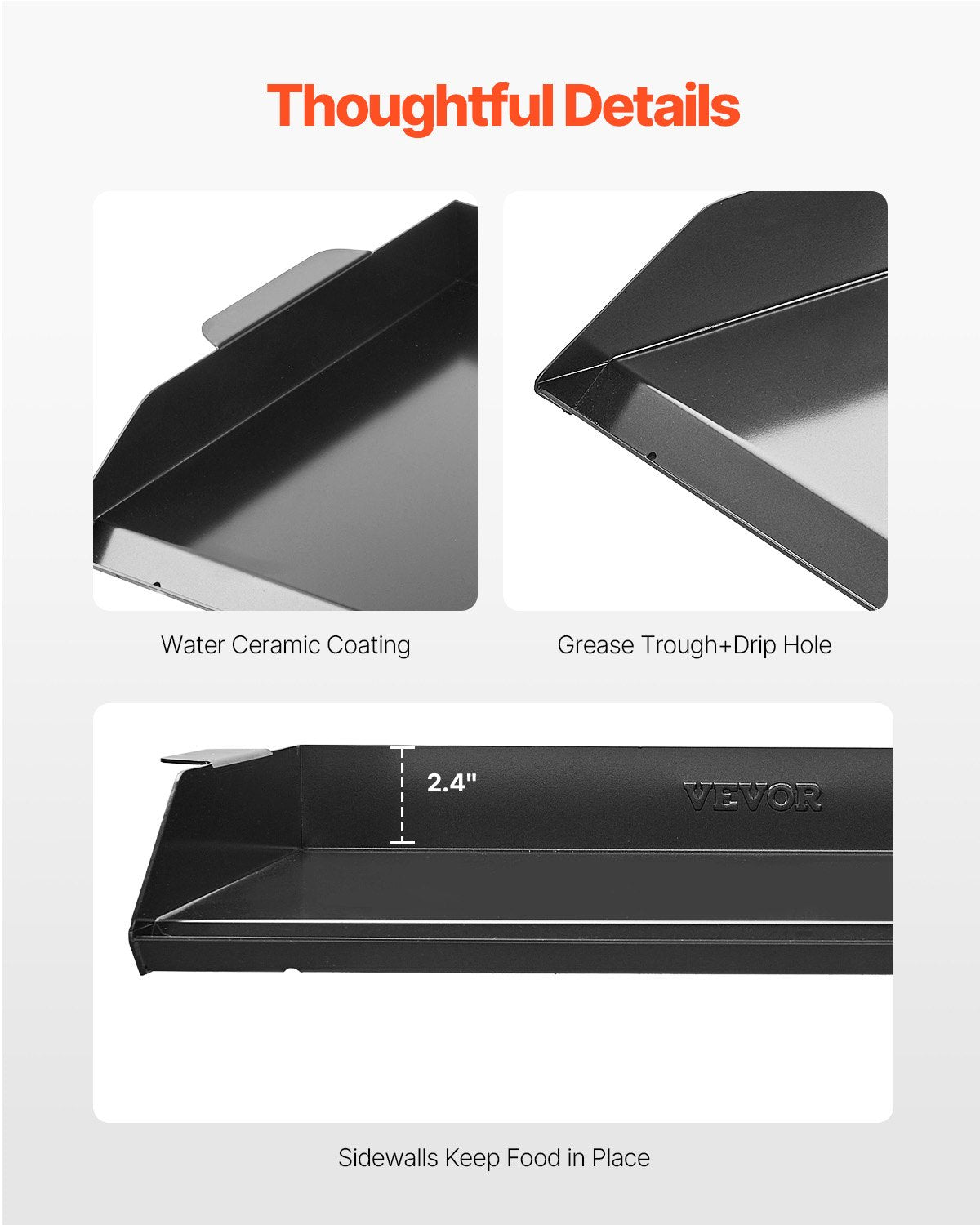 Stekplåt i kolstål, 22x16 tum universal platt rektangulär platta, gasgrillstekplåt för BBQ-grill, teppanyaki, bärbara familjeköksredskap, för camping, tailgating-fest, svart