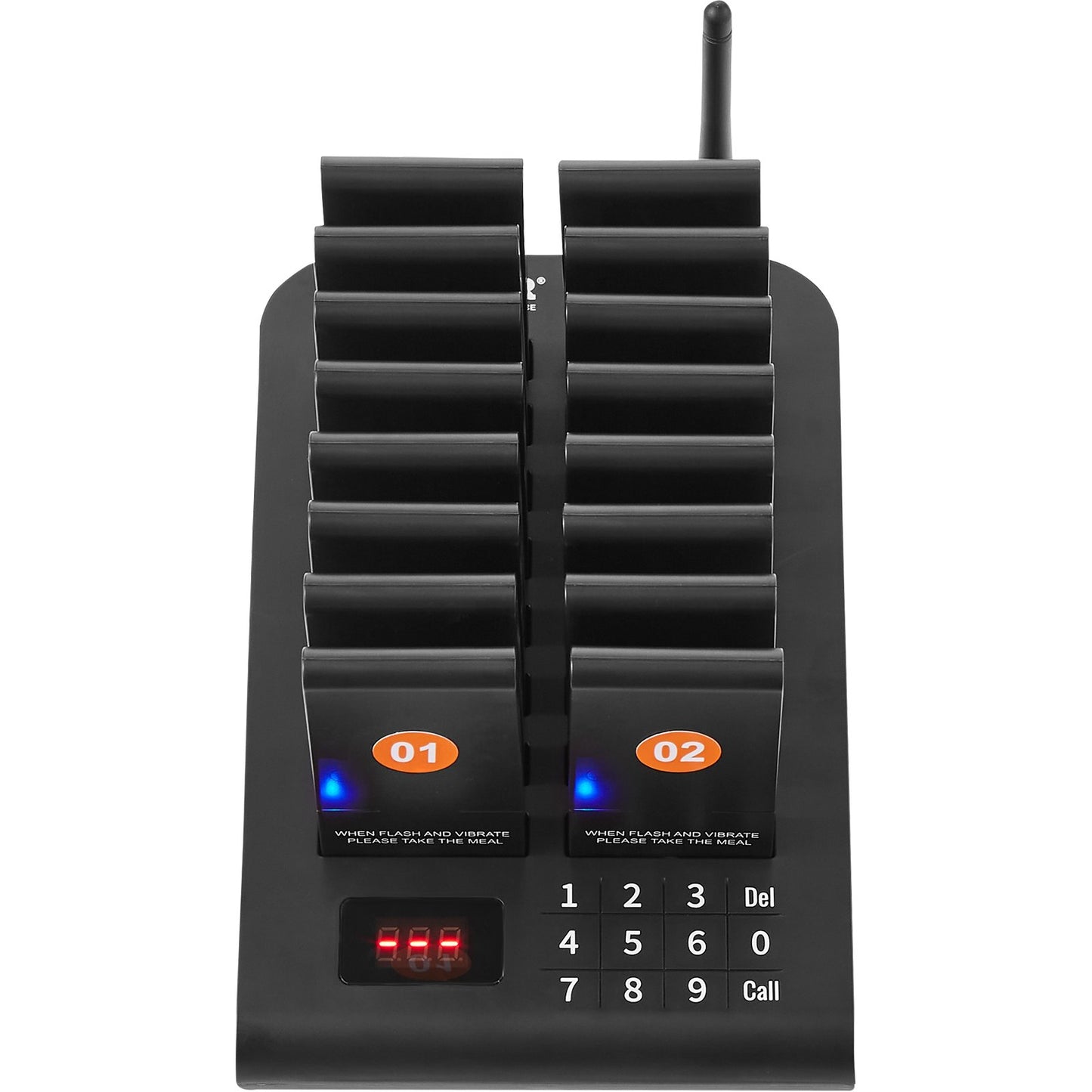 Restaurant Pager System, Wireless 500m Long Range Lineup Waiting Queue Signal, Guest Customer Calling Beepers with Vibration & Flashing, 16 Buzzers for Food Truck, Church, Nursery, Hospital