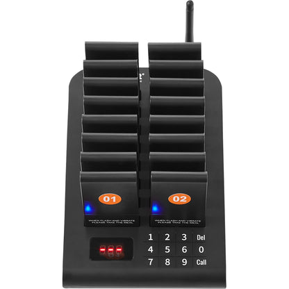 Restaurant Pager System, Wireless 500m Long Range Lineup Waiting Queue Signal, Guest Customer Calling Beepers with Vibration & Flashing, 16 Buzzers for Food Truck, Church, Nursery, Hospital