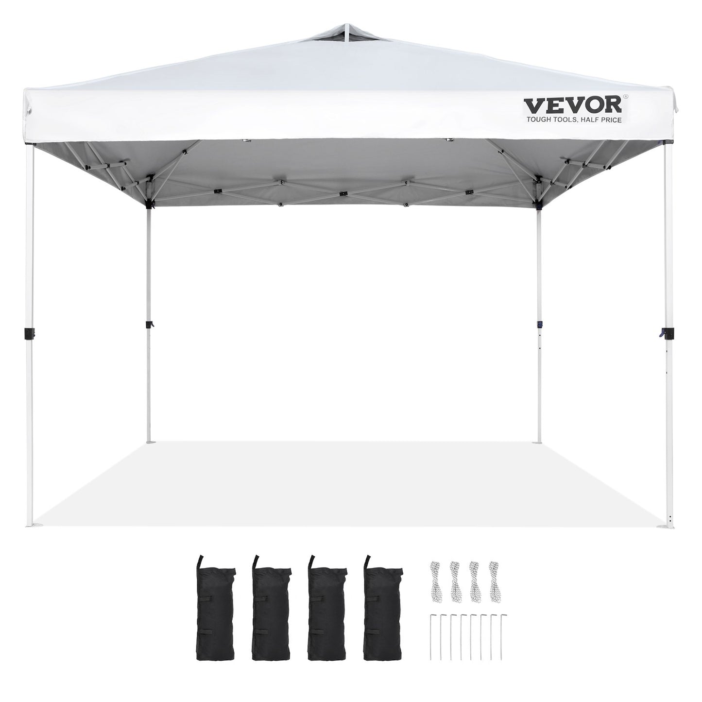 Pop Up Canopy Party Tent 304.8 x 304.8 cm with Portable Bag for Camping White