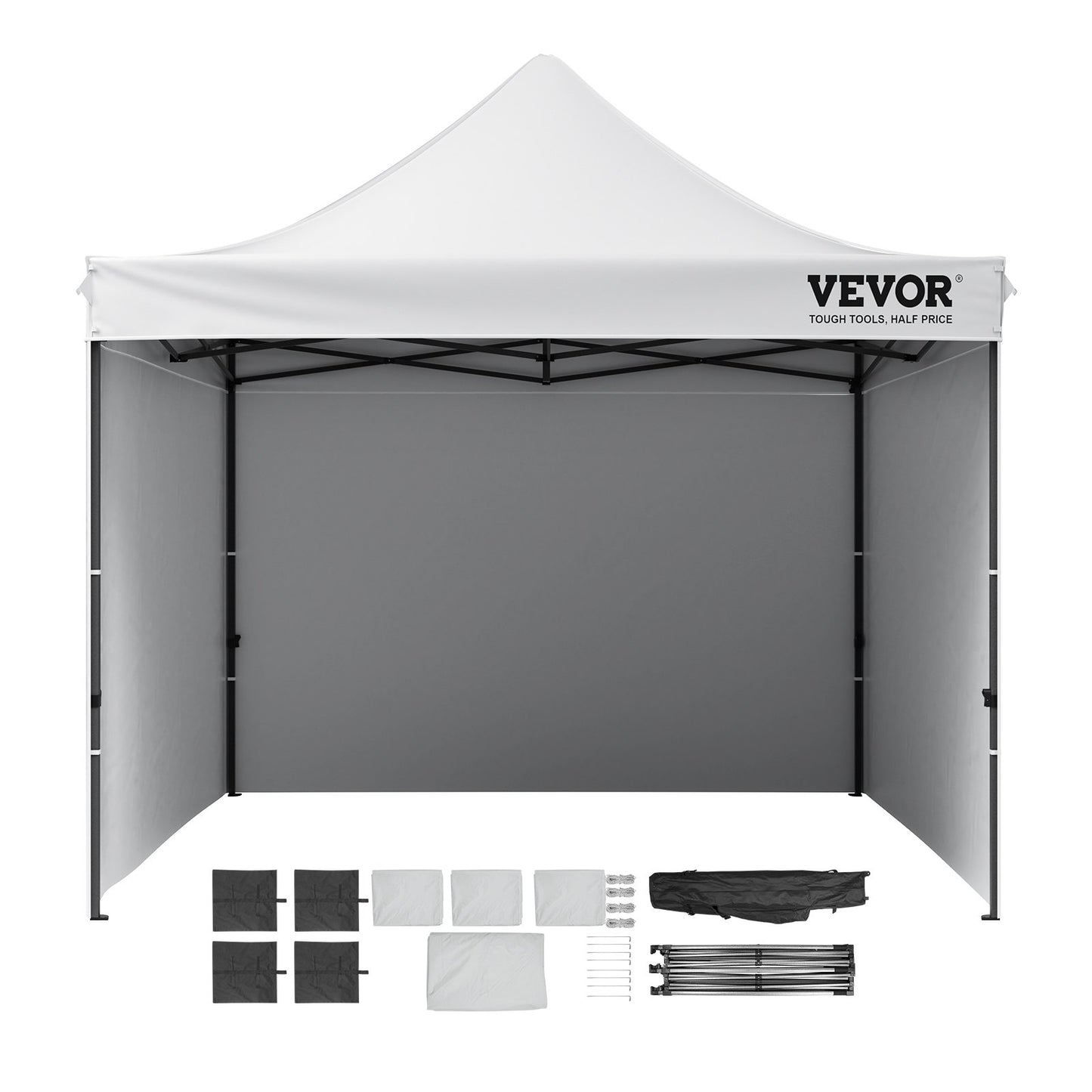 Pop Up Canopy Tent Outdoor Gazebo Tent 304.8 x 304.8cm with Sidewalls & Bag White