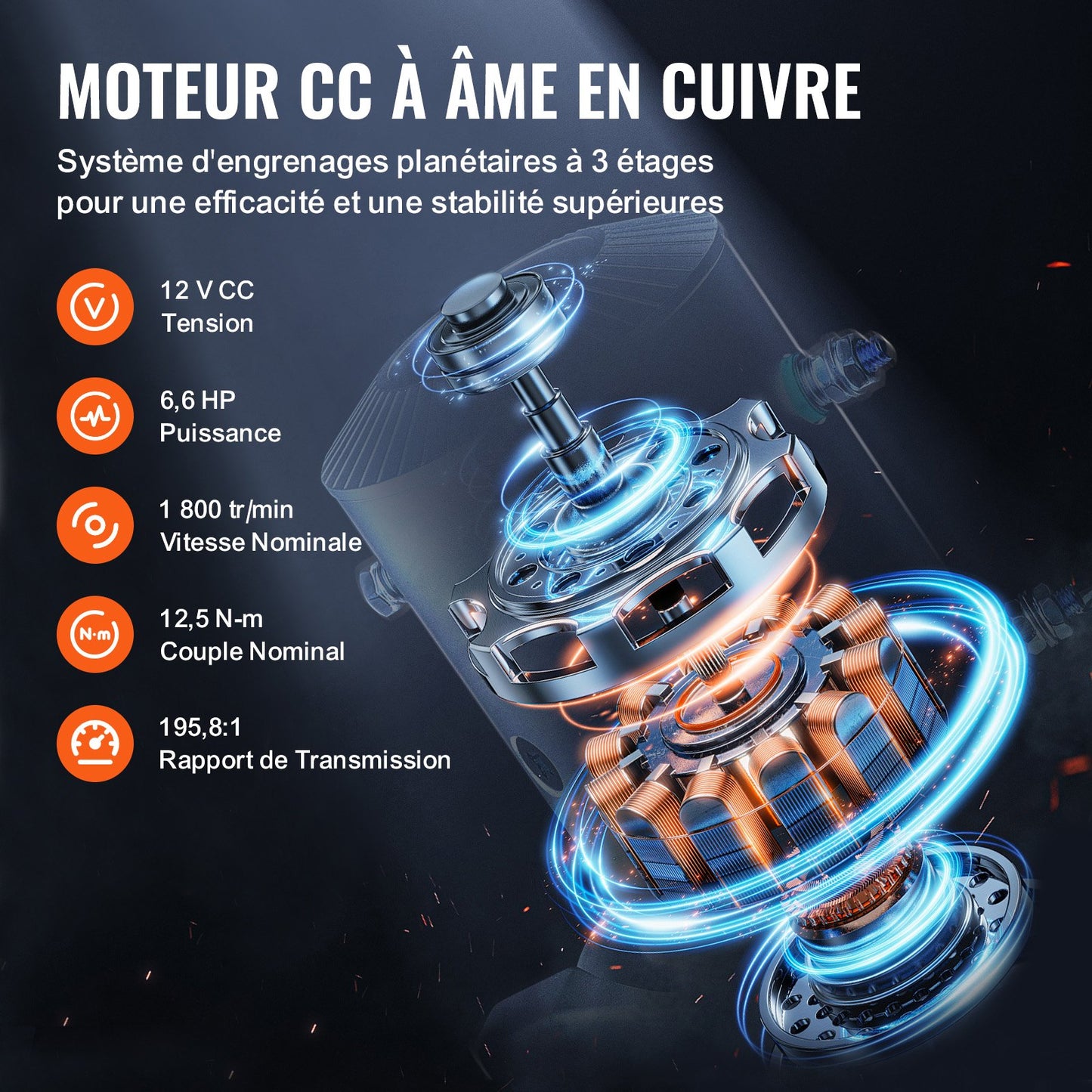 Electric Winch Truck 6123.5 kg Steel Cable IP65 Waterproof Remote Control