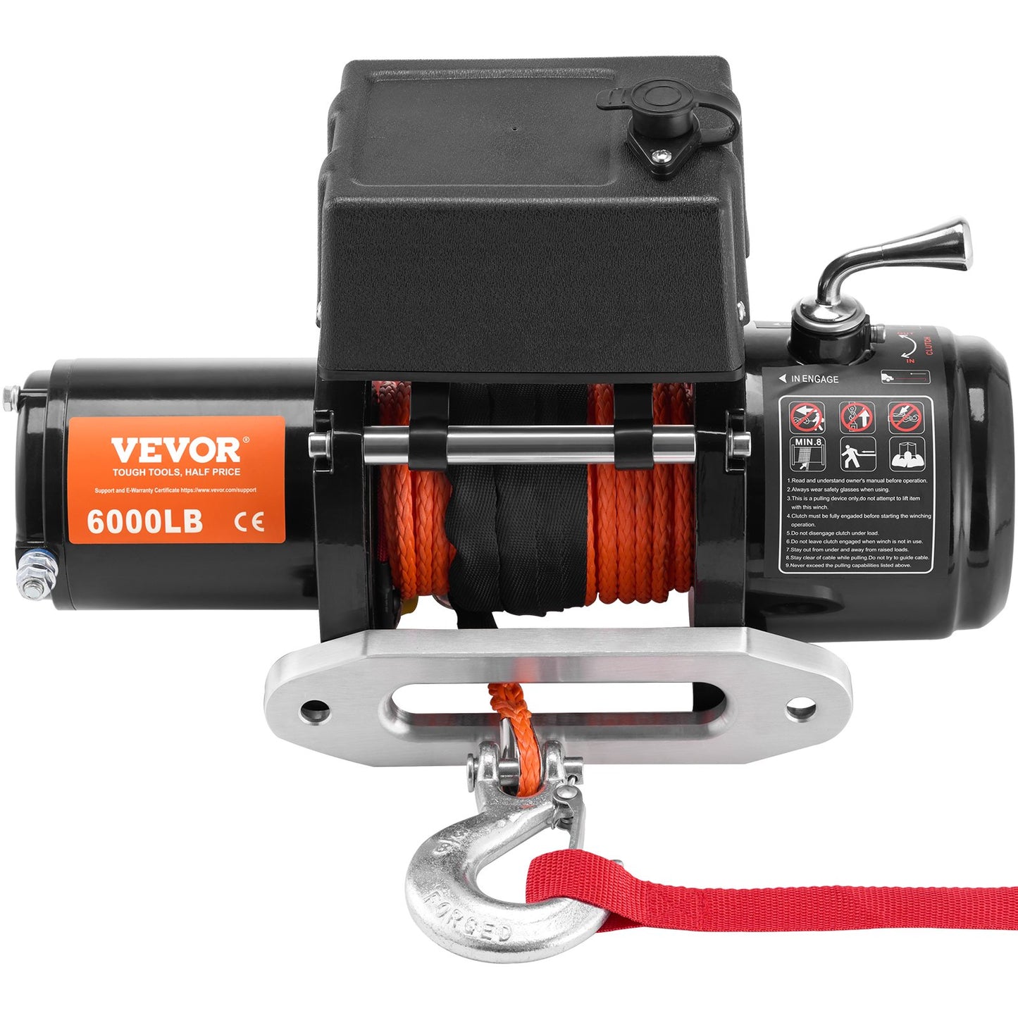 Electric Winch for Truck 2721.6 kg Synthetic Rope Waterproof Remote Control