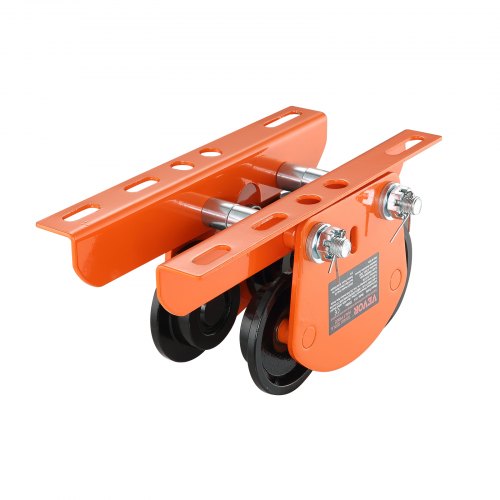 Electric Hoist Manual Trolley, 998 kg/1 Ton Capacity for PA200 PA250 PA300 PA400 PA500, Push Beam Trolley with Dual Wheels, 6.8 cm-11 cm Adjustable Beam Flange Width for Straight Curved I Beam