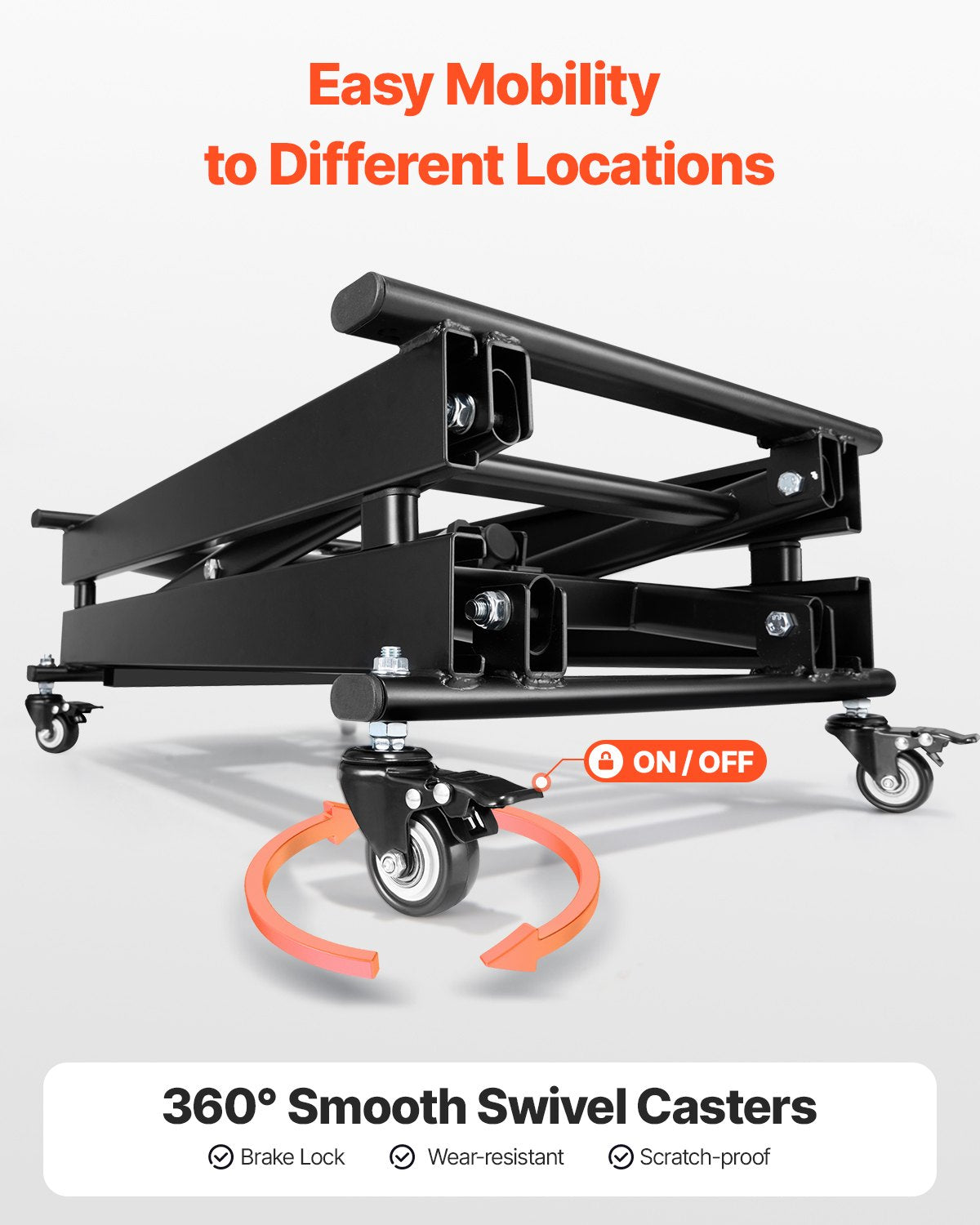 Electric Lift Table, 330 lbs Capacity Single Scissor Lift Table, 8 - 28 in Height Adjustable Lifting Platform, Coffee Table lift with 4 Wheels, for Material Handling and Transportation, Black