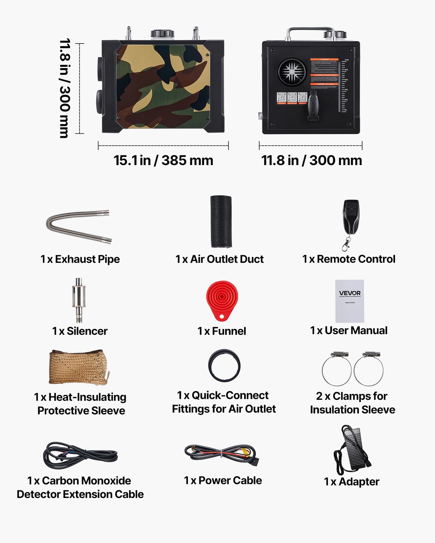 Diesel Heater, 8KW, DC 12V/24V, All in One Portable Diesel Air Heater with Bluetooth APP Control, Remote Control and LCD Screen, 7 L Fuel Tank for Trucks, Vans, RVs, Campers, and Garages