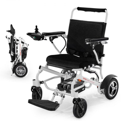 Electric Wheelchair for Adults, 136kg Capacity, Foldable & Lightweight Motorized Wheelchair, 21km Long Travel Range, All-Terrain Powered Chair, Portable 53cm Seat for Seniors & Disabled