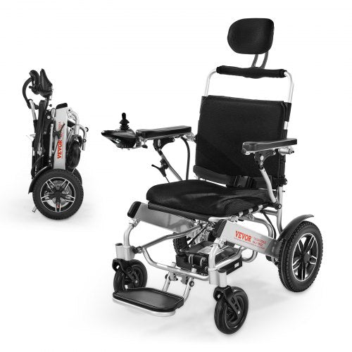 Electric Wheelchair for Adults, 136kg Capacity with Adjustable Backrest, Foldable Lightweight Motorized Wheelchair, 21km Range, All-Terrain Powered, Portable 53cm Seat for Seniors & Disabled