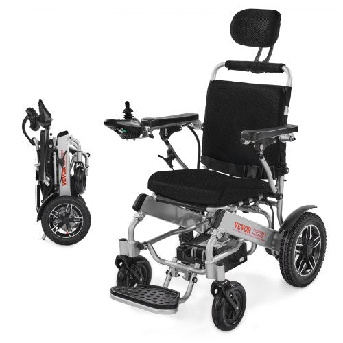 Electric Wheelchair for Adults, 136kg Capacity with Adjustable Backrest, Foldable & Lightweight Motorized Wheelchair, 21km Range, All-Terrain Powered Chair, Portable for Seniors & Disabled