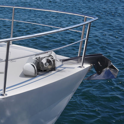 Horizontal Fishing Windlass, 12V DC 600W, Windlass Anchor Systems Fit for 6.35 mm Chain or 14.3 & 15.9 mm Nylon Rope, Max Pull 260 kg, 316 Stainless Steel Construction, for Boats 7-9 m