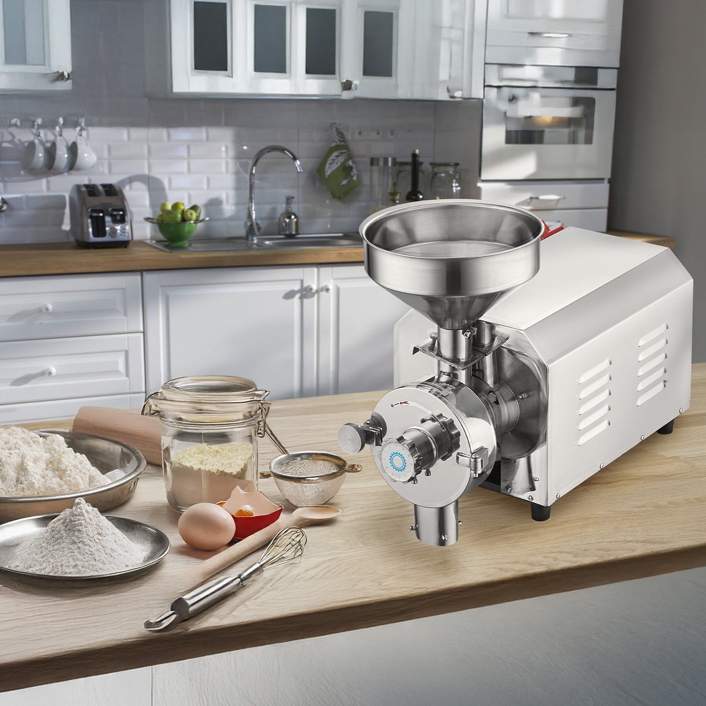 Soybean Grinder Commercial Grinding Machine for Spices 2200W Corn Mill Grinder 50 KG/H Stainless Steel Corn Grinder Industrial Flour Milling Machine for Pepper Soybean Peanut Corn Grains