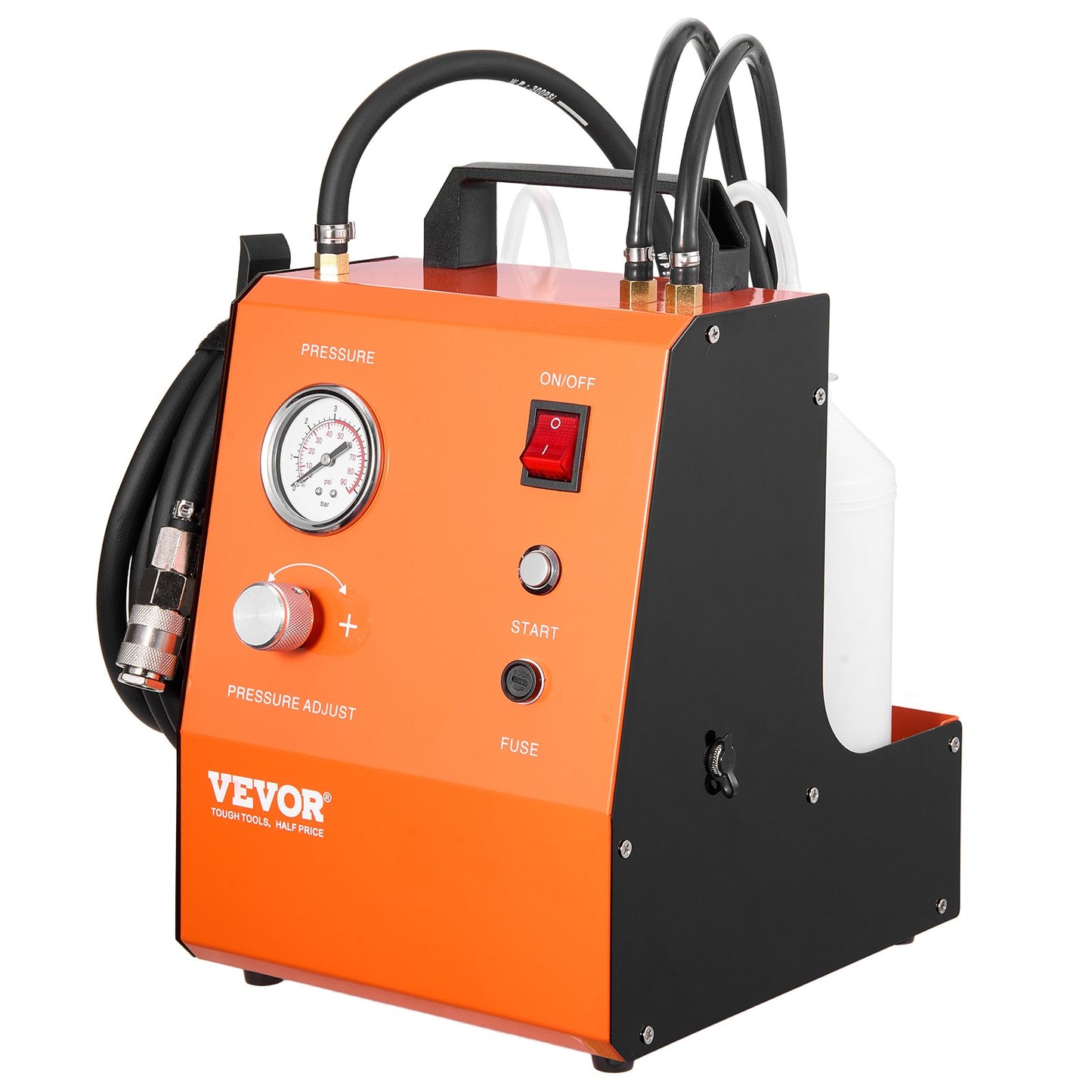 Elektrisk bromsluftningssats, professionell 220V huvudbromscylinderluftningssats med tryckmätare och inbyggd luftpump, mångsidig bromsluftningsadaptersats för både likström och växelström