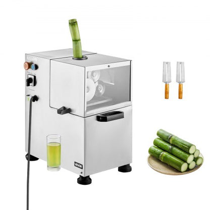 Commercial Sugar Cane Juicer, 800W Electric Sugarcane Juicer Machine with 300KG/H High Output, 4 Stainless Steel Rollers, Sugar Cane Press Juice Extractor Squeezer for Home/Commercial Use