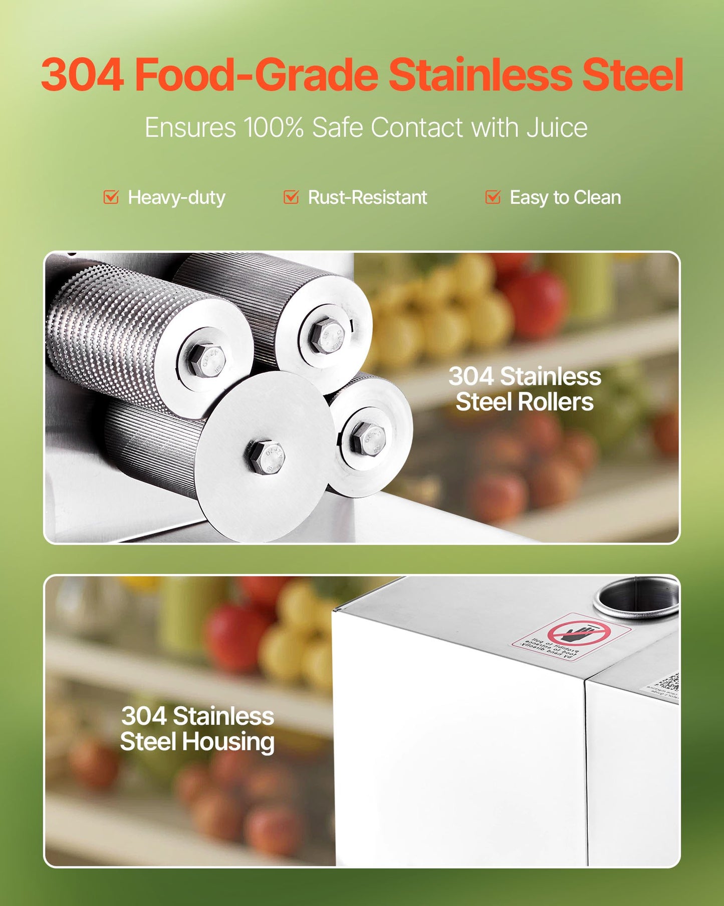 Commercial Sugar Cane Juicer, 800W Electric Sugarcane Juicer Machine with 300KG/H High Output, 4 Stainless Steel Rollers, Sugar Cane Press Juice Extractor Squeezer for Home/Commercial Use