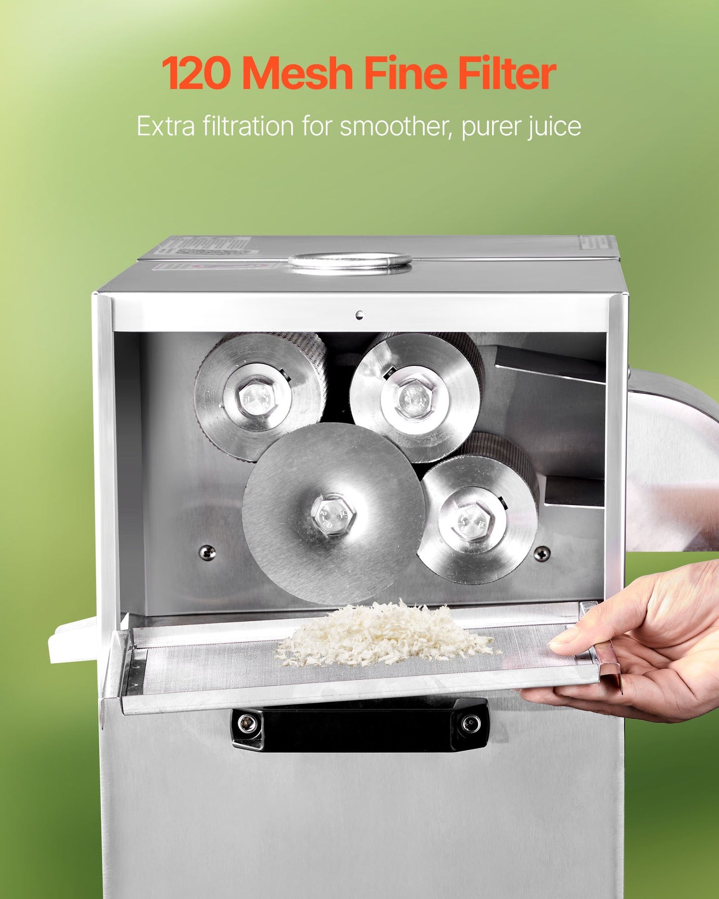 Commercial Sugar Cane Juicer, 800W Electric Sugarcane Juicer Machine with 300KG/H High Output, 4 Stainless Steel Rollers, Sugar Cane Press Juice Extractor Squeezer for Home/Commercial Use