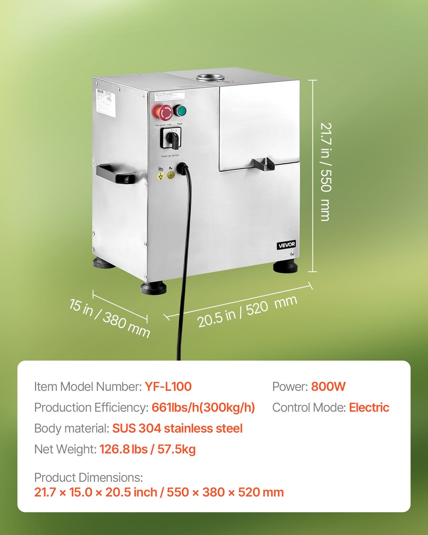 Commercial Sugar Cane Juicer, 800W Electric Sugarcane Juicer Machine with 300KG/H High Output, 4 Stainless Steel Rollers, Sugar Cane Press Juice Extractor Squeezer for Home/Commercial Use