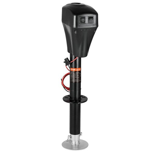 Electric Trailer Jack, 5000 lbs, Heavy Duty RV Electric Power Tongue Jack with 2 Way Connector, Manual Crank Handle & Weatherproof Jack Cover, 10"-28.3" Lift, for RVs, Trailers & Campers, Black