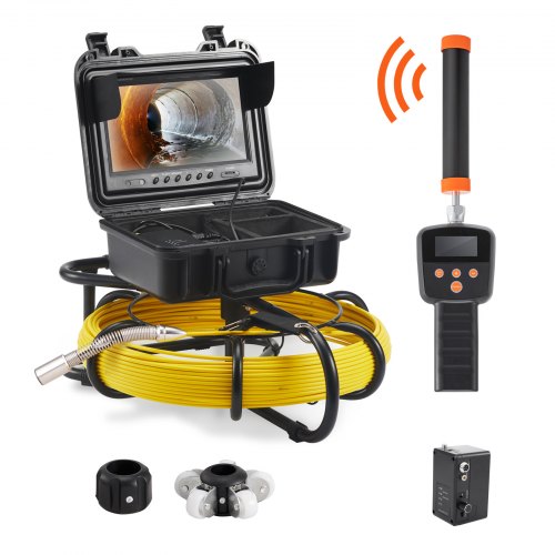 Sewer Camera Pipe Inspection Camera w/ 512hz Sonde 22.9 cm 720p Screen 50.3m