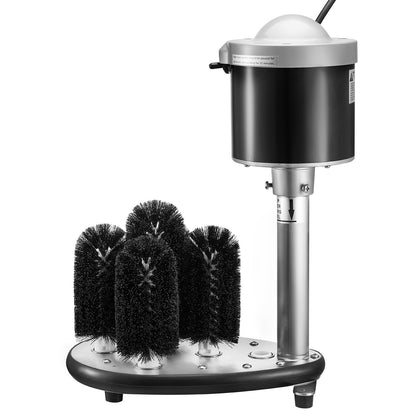 Electric Commercial Glass Washer, 5-Brush Bar Glass Cleaner, 600 Cups/Hour Wine Glass Cleaning Machine, Bar Glass Washer for Champagne Glasses, Beer Cups, Mugs, Perfect for Bars and Cafes