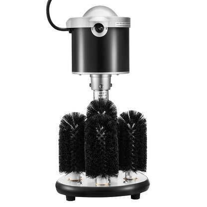 Electric Commercial Glass Washer, 5-Brush Bar Glass Cleaner, 600 Cups/Hour Wine Glass Cleaning Machine, Bar Glass Washer for Champagne Glasses, Beer Cups, Mugs, Perfect for Bars and Cafes