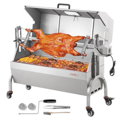 Rostspette Rotisserie BBQ Grill Gris Lamm Kyckling Stekgryta 52W 89,8 kg