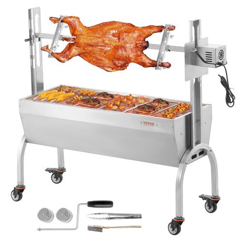 Roaster Spit Rotisserie BBQ Grill Pig Lamb Chicken Roaster 52W 89.8 kg