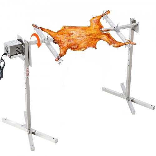 116.8 cm Electric BBQ Rotisserie Grill Kit Stainless Steel Grill 59.9 kg Pig Lamb