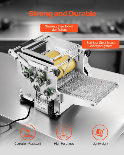 Electric Tortilla Maker, Automatic Corn Tortilla Making Machine with Non-Stick Coating and Two Molds(4 in + 6 in), Electric Chapatti Machine Suitable for Produce Sopes Roti Pita Tortilla Pizza