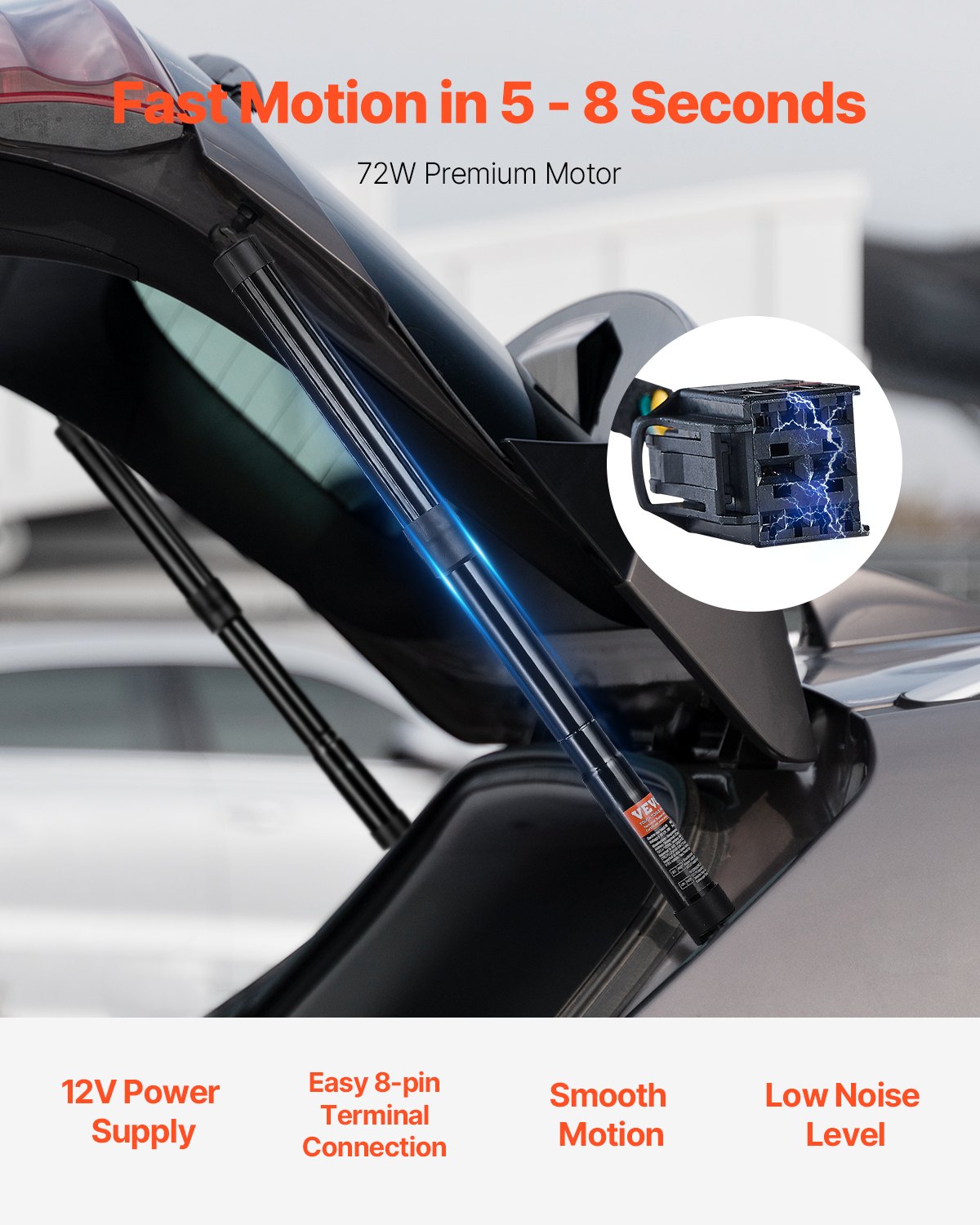 Rear Left & Right Tailgate Power Lift Support, Compatible with 2010-2023 VW Sharan (7N,7N1,7N2), Electric Tailgate Liftgate Power Hatch Shock Strut Replace OE# 7N0827851E 7N0827851G (2PCS)