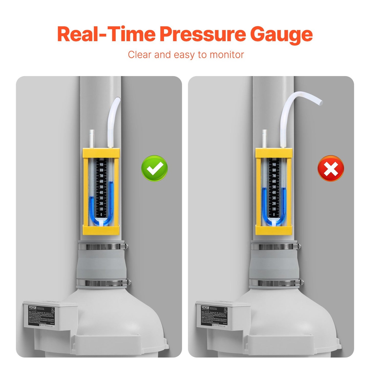 4 to 3.5 inch Radon Fan Installation Kit, Quiet 260CFM Radon Mitigation Fan System Kit with 2 Couplers, Pressure Indicator, Waterproof Inline Duct Fan Exhaust Fan for Indoor Outdoor Ventilation