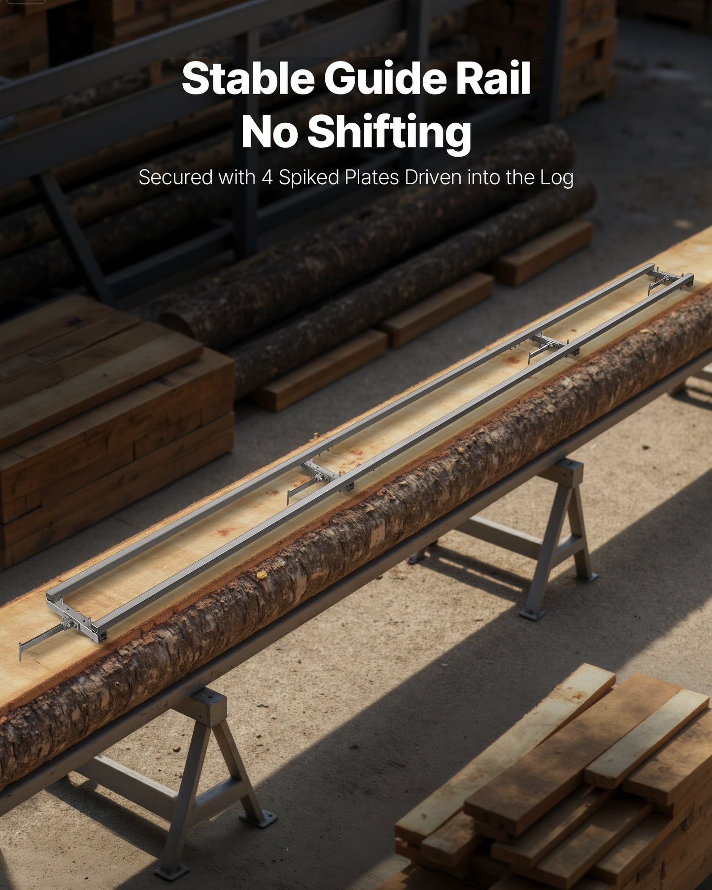 Rail Mill Guide System, 3.66 m 4 Crossbar Chainsaw Mill Kits, Aluminum Saw Milling Rails System Works with Chainsaw, 2 Wedges, Adjustable Rail Milling Guide Kit for Builders Woodworkers