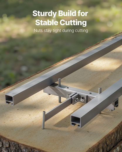 Rail Mill Guide System, 3.66 m 4 Crossbar Chainsaw Mill Kits, Aluminum Saw Milling Rails System Works with Chainsaw, 2 Wedges, Adjustable Rail Milling Guide Kit for Builders Woodworkers