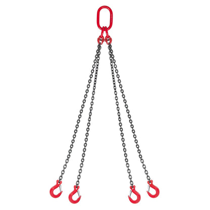 Kättinglyft, 6,3 mm x 1,5 m lyftkedjor med 4 gripkrokar, kraftig lyftlyft i G80-legerat stål, 2993 kg kapacitet, justerbara motorkättinglyftar för bogsering av last