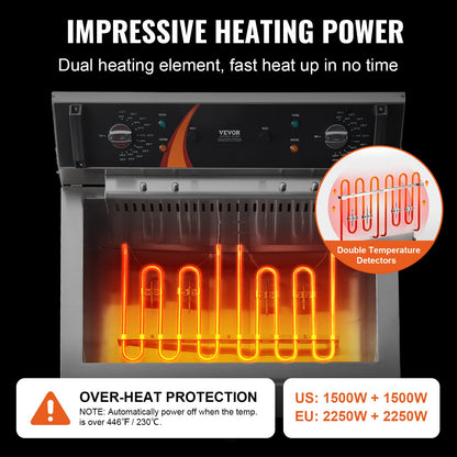 Commercial Deep Fryer, 3000W Electric Turkey Fryer with Basket, Large Capacity 30.6Qt / 29L Countertop Single Oil Fryer, Stainless Steel, Temp Control, for Kitchen Restaurant Use, Silver