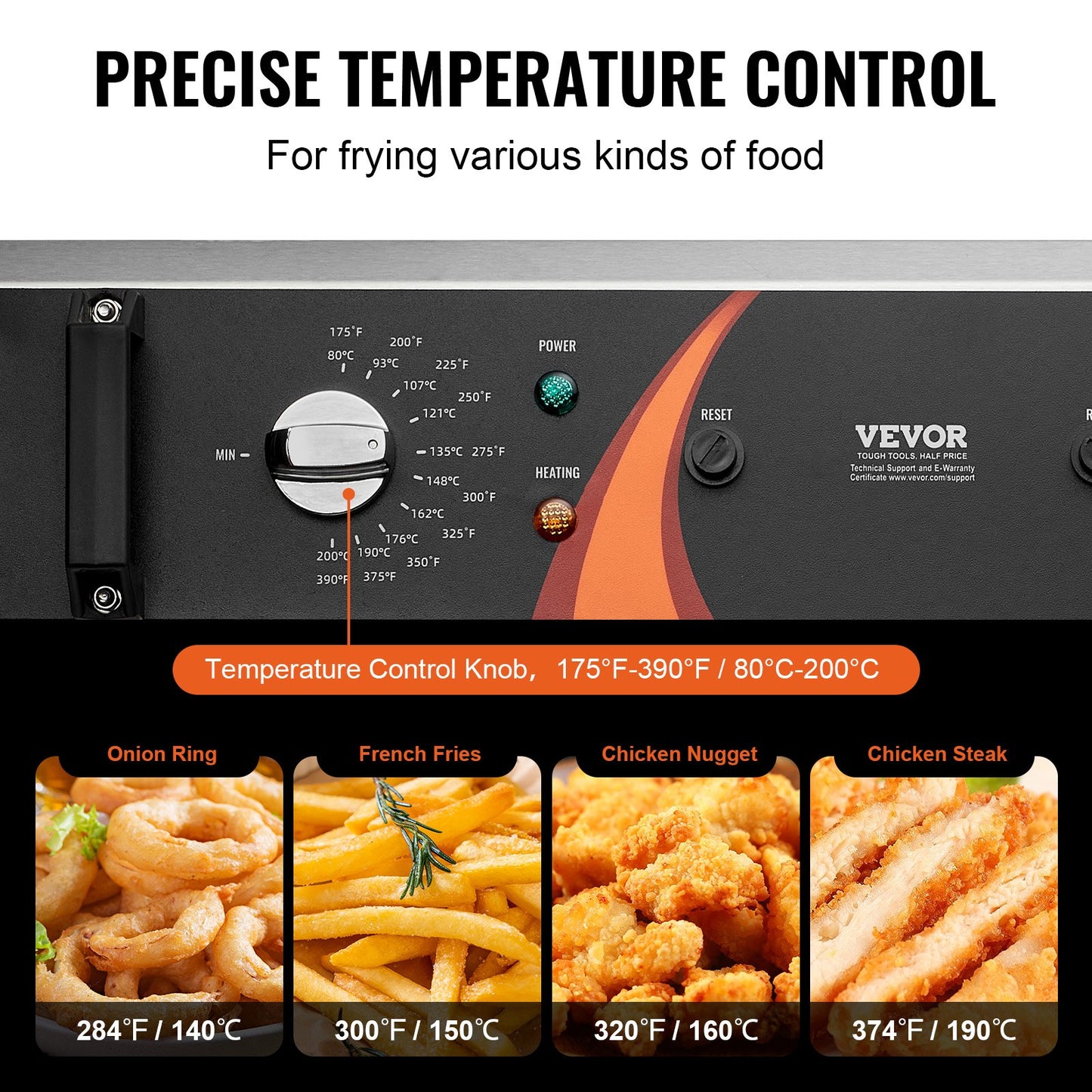 Commercial Deep Fryer, 3000W Electric Turkey Fryer with Basket, Large Capacity 30.6Qt / 29L Countertop Single Oil Fryer, Stainless Steel, Temp Control, for Kitchen Restaurant Use, Silver