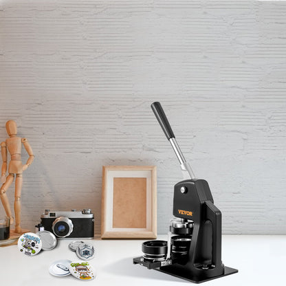 Knappmaskin, flera storlekar 1,25+2,25 tums stanspress för märkesmärken, barn DIY-presenter, knapptillverkningstillbehör med 500 st knappdelar och cirkelskärare och magisk bok