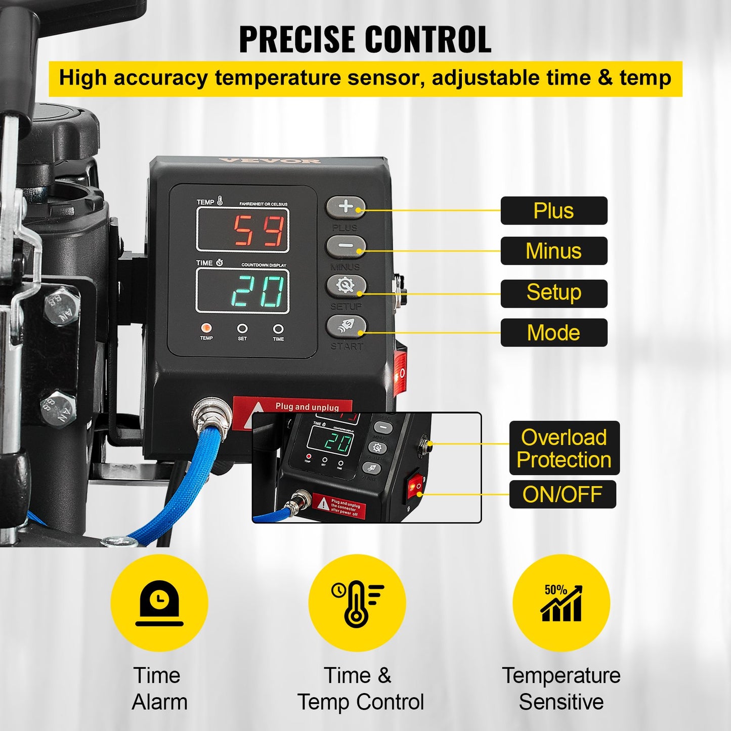 Värmepress 30,5x38,1 cm 10-i-1 värmepress 1000W värmepressmaskin med 360° rotation, svängbar vit värmepress, T-shirtsublimeringsmaskin, dubbelrörsvärme för gör-det-själv-pennor, kepsar, muggar och skjortor