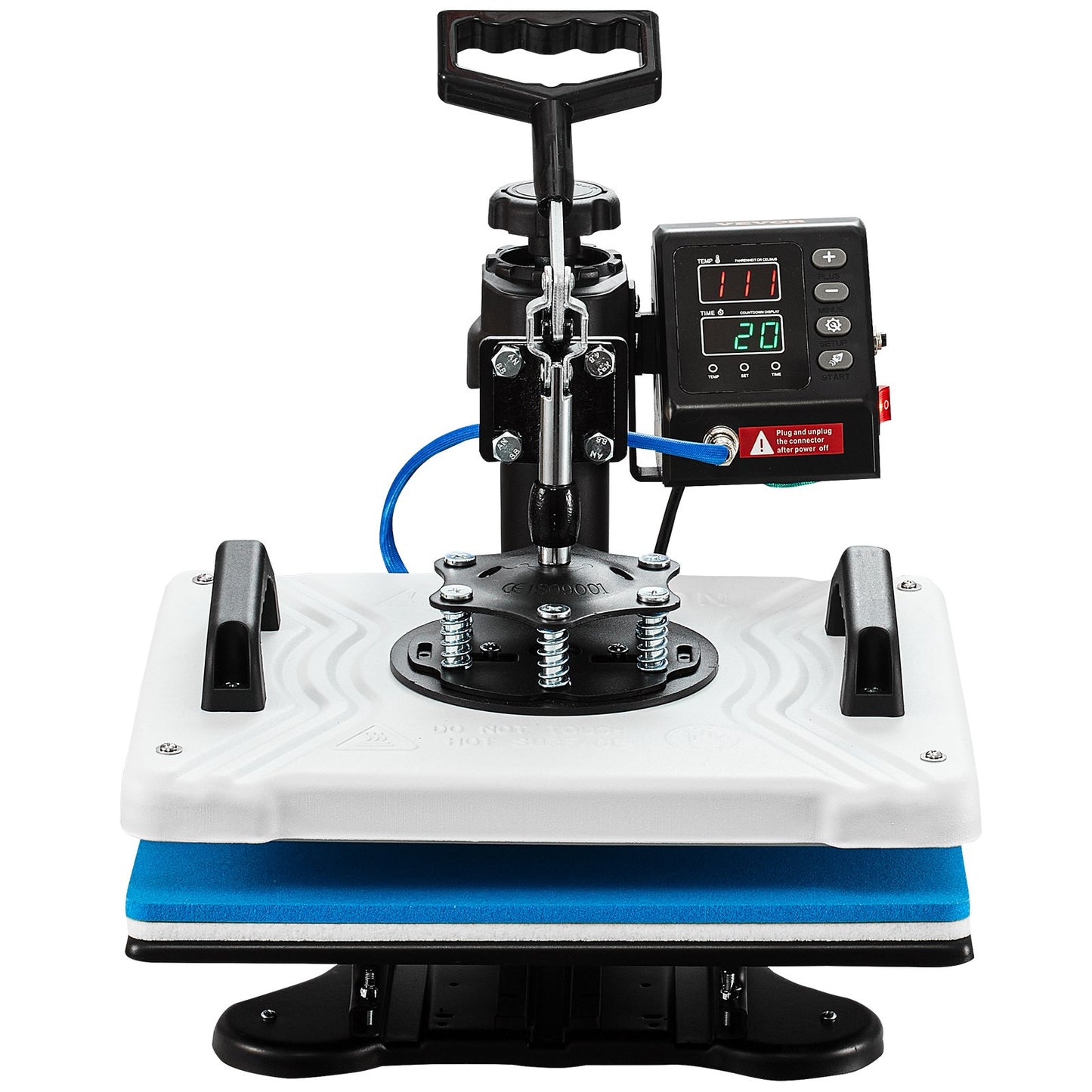 Värmepress 30,5x38,1 cm 10-i-1 värmepress 1000W värmepressmaskin med 360° rotation, svängbar vit värmepress, T-shirtsublimeringsmaskin, dubbelrörsvärme för gör-det-själv-pennor, kepsar, muggar och skjortor