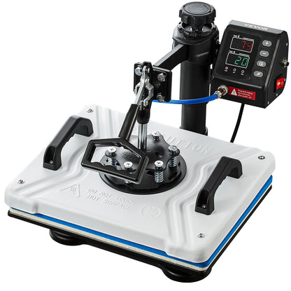 Värmepress 30,5x38,1 cm 10-i-1 värmepress 1000W värmepressmaskin med 360° rotation, svängbar vit värmepress, T-shirtsublimeringsmaskin, dubbelrörsvärme för gör-det-själv-pennor, kepsar, muggar och skjortor