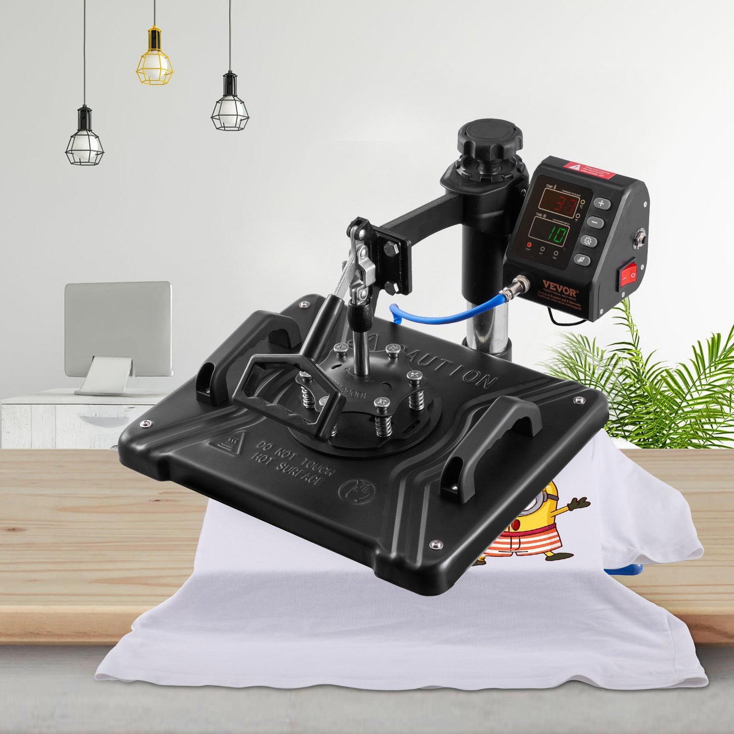 Värmepress 30,5x38,1 cm 10-i-1 värmepress 1000W värmepressmaskin med 360° rotation, svängbar svart 10-i-1 T-shirt sublimeringsmaskin, dubbelrörsvärme för gör-det-själv-pennor, kepsar, muggar och skjortor