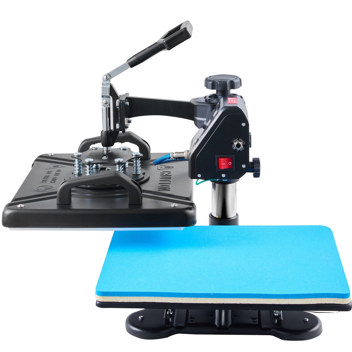 Värmepress 30,5x38,1 cm 10-i-1 värmepress 1000W värmepressmaskin med 360° rotation, svängbar svart 10-i-1 T-shirt sublimeringsmaskin, dubbelrörsvärme för gör-det-själv-pennor, kepsar, muggar och skjortor