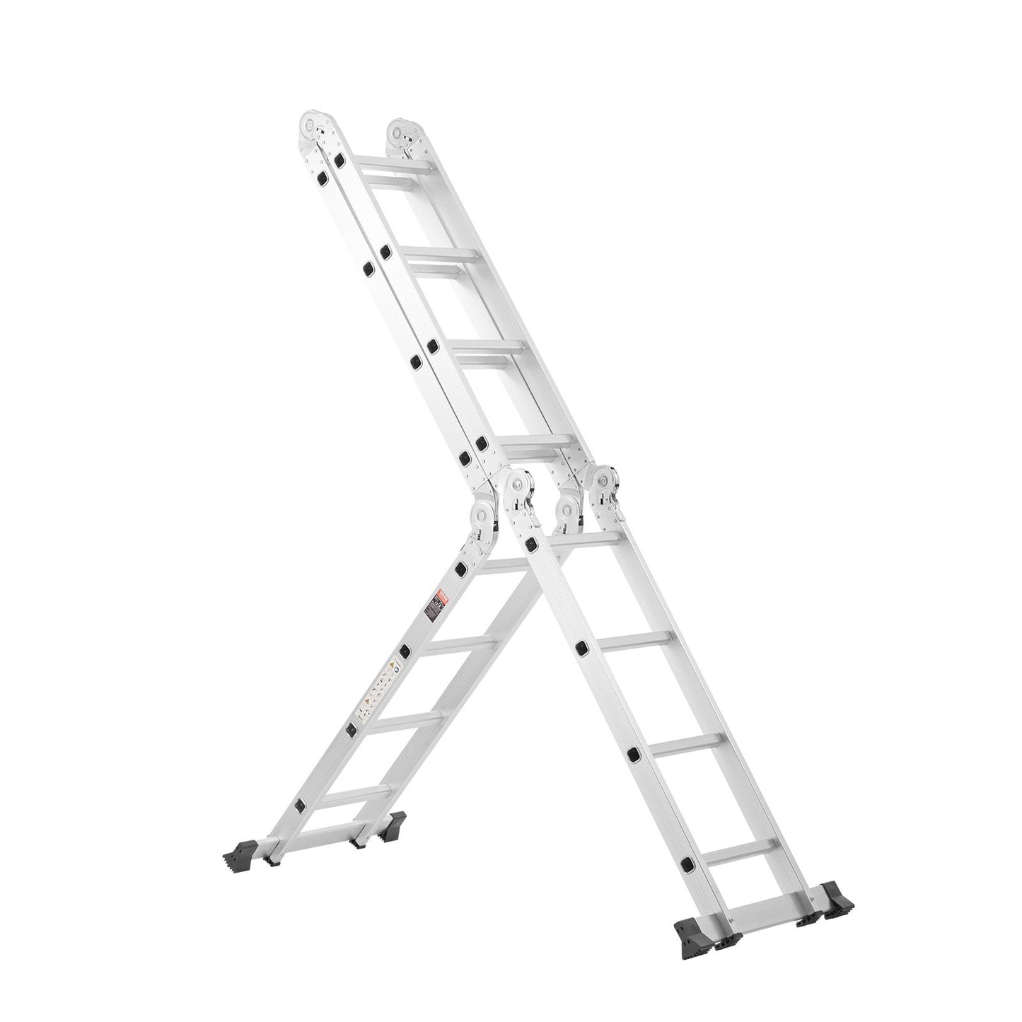Multi-Purpose Folding Ladder, 7-in-1 Tall Extension Step Ladder, A Frame 4 Step Telescoping Ladder, 15.5ft Reach Height Heavy Duty Adjustable Ladder, 330 lbs Capacity for Home Outdoor