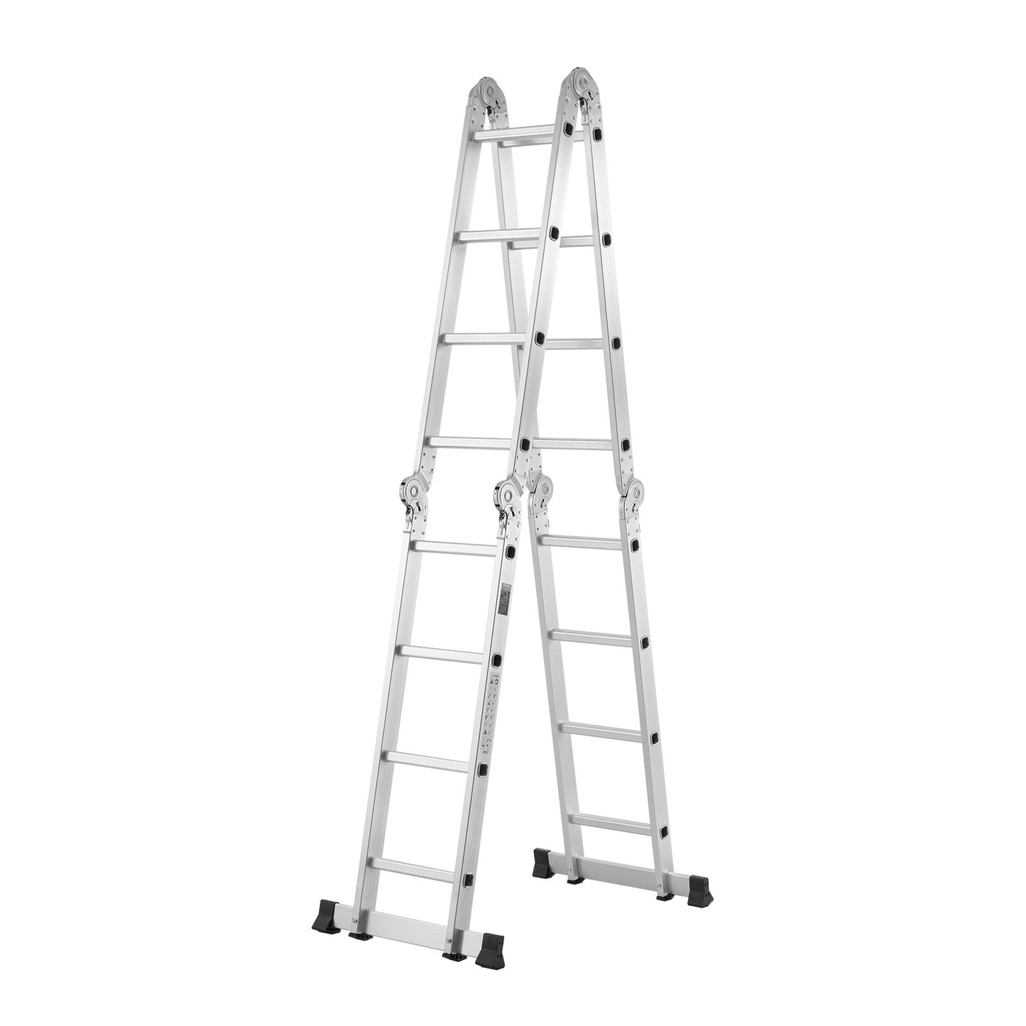Multi-Purpose Folding Ladder, 7-in-1 Tall Extension Step Ladder, A Frame 4 Step Telescoping Ladder, 15.5ft Reach Height Heavy Duty Adjustable Ladder, 330 lbs Capacity for Home Outdoor